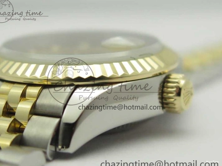 MiroTime 0311 Supportive DateJust 28mm Wrapped SS YG Best Edition Gold Dial Crystal Markers on Wrapped SS YG Bracelet ETA 3344
